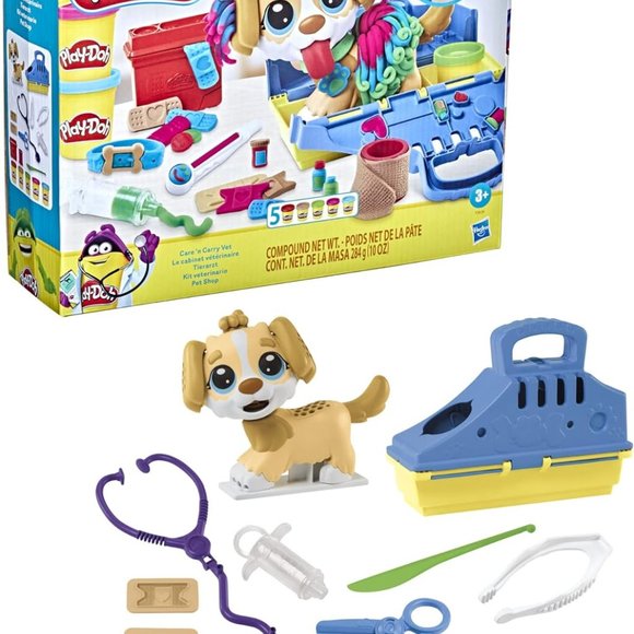Play-Doh Care 'n Carry Vet Playset for Kids 3 Years and Up with Toy Dog, Storage - Picture 10 of 10